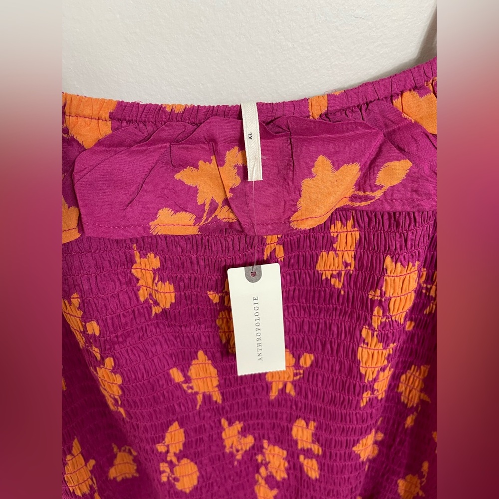 CELANDINE OFF-THE-SHOULDER SMOCKED
MIDI DRESS, Size XL NWT - Picture 8 of 15